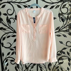 Old Navy peach color NWT long sleeve blouse size large